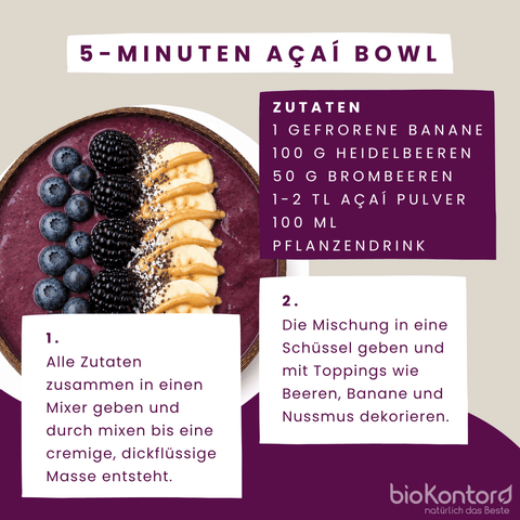 5-Minuten Acai Bowl Rezept von bioKontor
