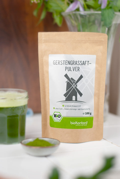 Bio Gerstengrassaftpulver 100 g im wiederverschließbaren Doypack 