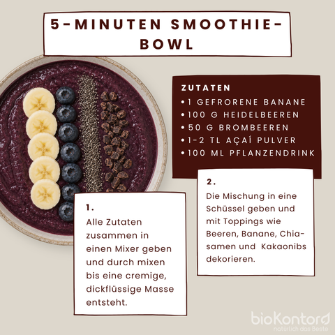 Rezept Smoothie Bowl mit Kakaonibs von bioKontor