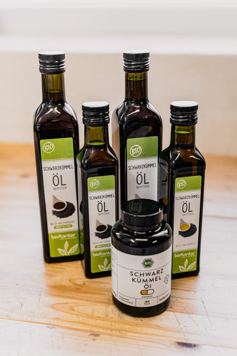 Bio Schwarzkümmelöl Sortiment von bioKontor