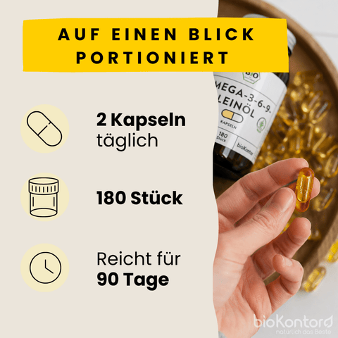 Vorrat Omega Leinöl Kapseln von bioKontor