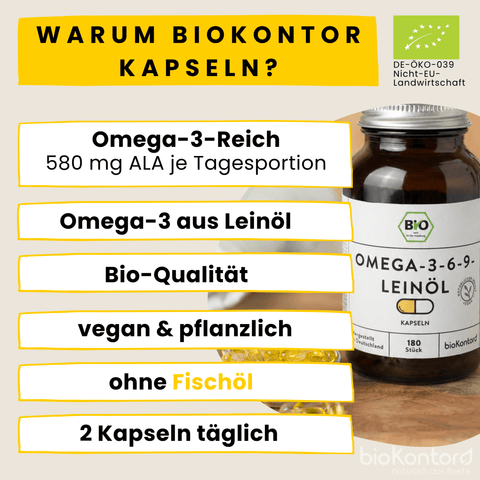 USP für bio Leinöl Kapseln von bioKontor