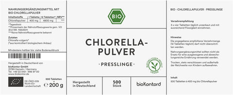 Bio Chlorella Presslinge - vegan - bioKontor