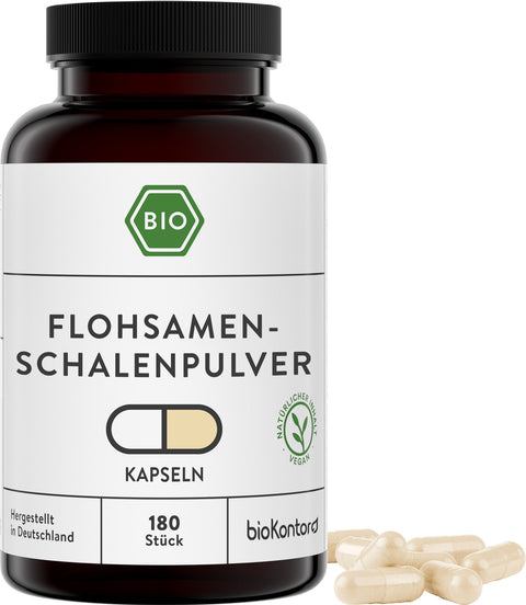 Bio Flohsamenschalen Kapseln - vegan - bioKontor