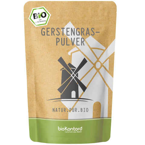 bio Gerstengraspulver von biokontor - Produktverpackung Vorderseite
