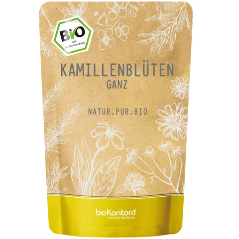 bio Kamilleblüten ganz und getrocknet von biokontor - Produktverpackung Vorderseite