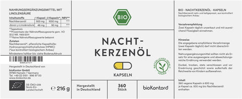 Bio Nachtkerzenöl Kapseln - vegan - bioKontor