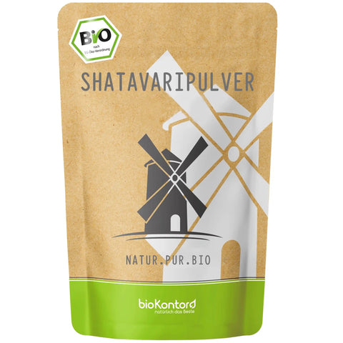 bio Shatavaripulver fein gemahlen von biokontor - Produktverpackung Vorderseite