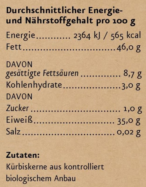 Kürbiskerne BIO 350 g - Ölmühle Solling - bioKontor