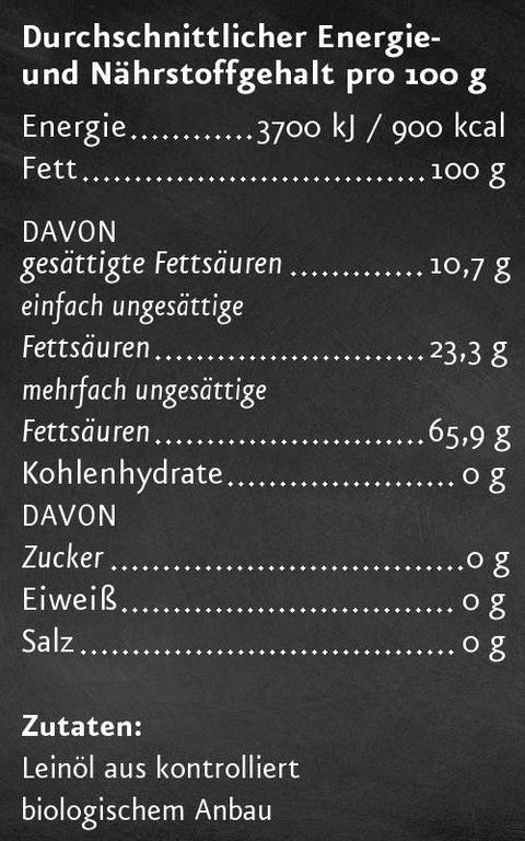 Leinöl nativ BIO - Ölmühle Solling - bioKontor