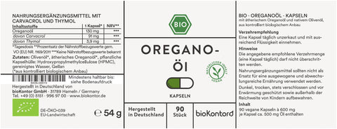 Oregano Öl Kapseln BIO - vegan - bioKontor