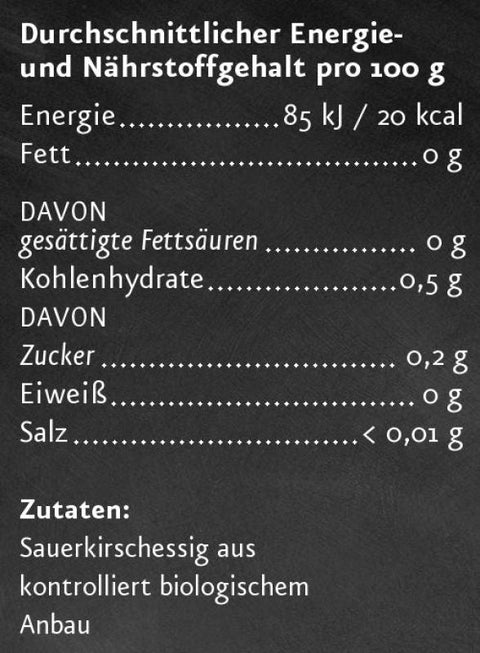 Sauerkirschessig BIO 250 ml - Ölmühle Solling - bioKontor