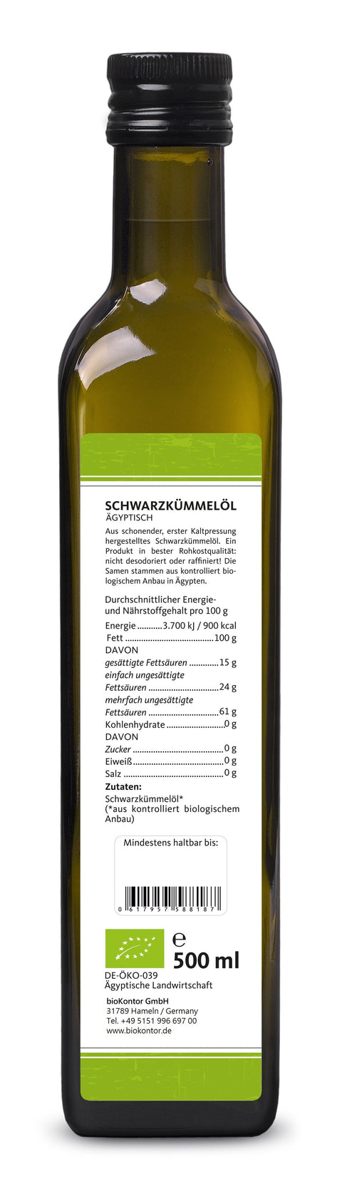 Schwarzkümmelöl ägyptisch nativ BIO - bioKontor