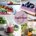 Anwendungsbeispiele für bio Wildheidelbeerpulver als Superfood mit Bildern: Wildheidelbeer Smoothie-Bowl, Wildheidelbeer Kuchen und Wildhewidelbeer Smoothie